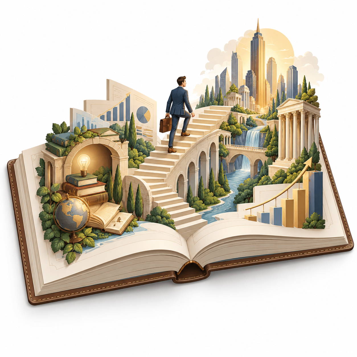 Illustrated pop-up book for formatting services
