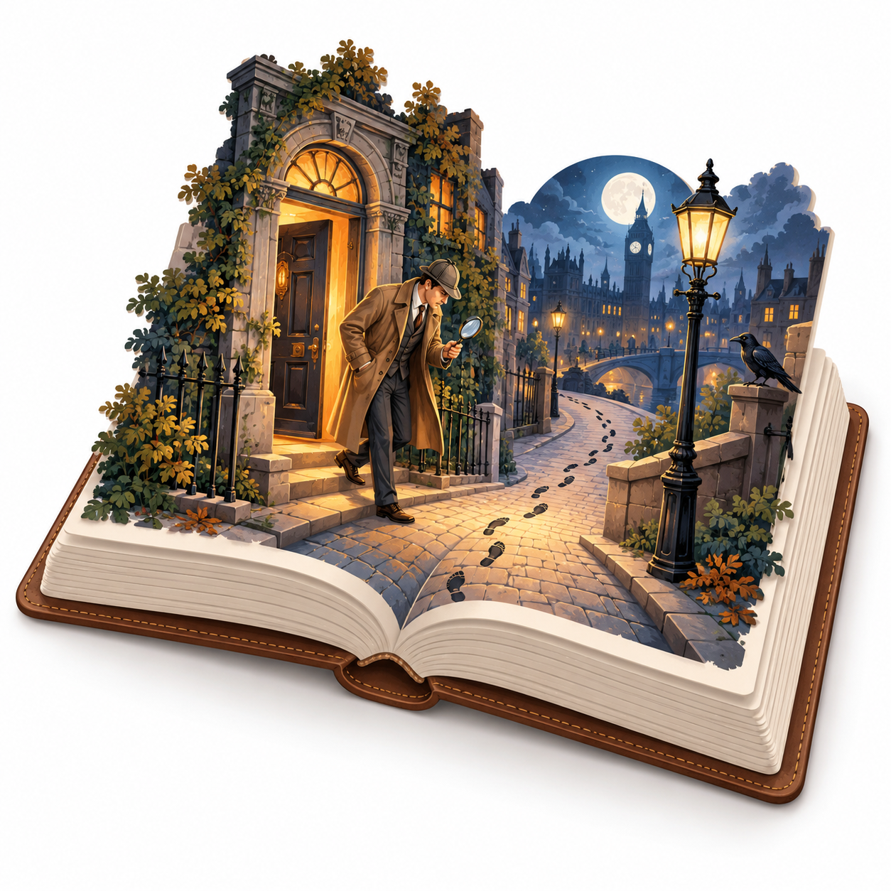 Illustrated pop-up book for editing services